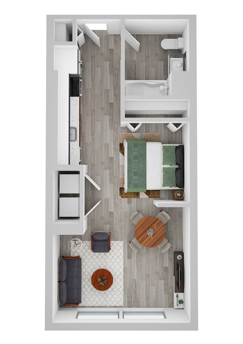 Studio B Floor Plan at Noca Blu, Illinois